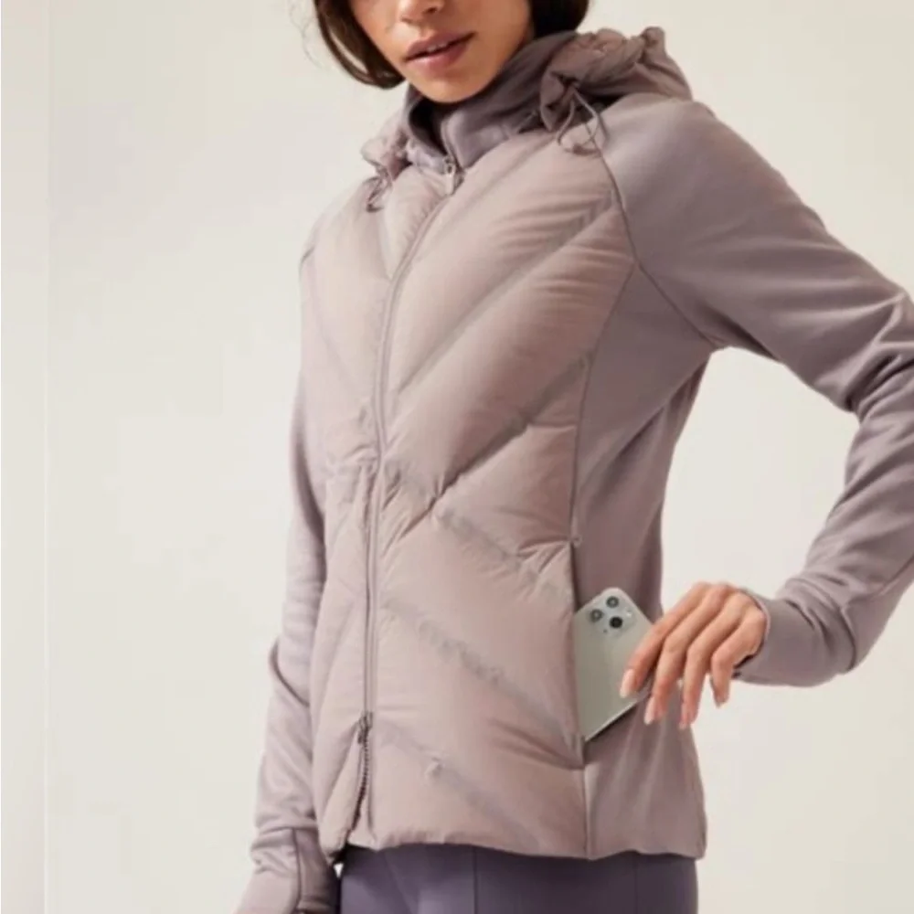 Athleta‎ Inlet Hybrid Down Jacket Muted Mauve Purple Smoke
